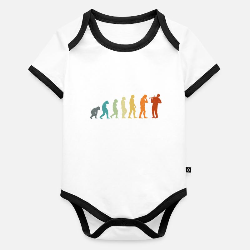 Violon Violoniste Evolution Retro Body Bébé bio contrasté manches courtes