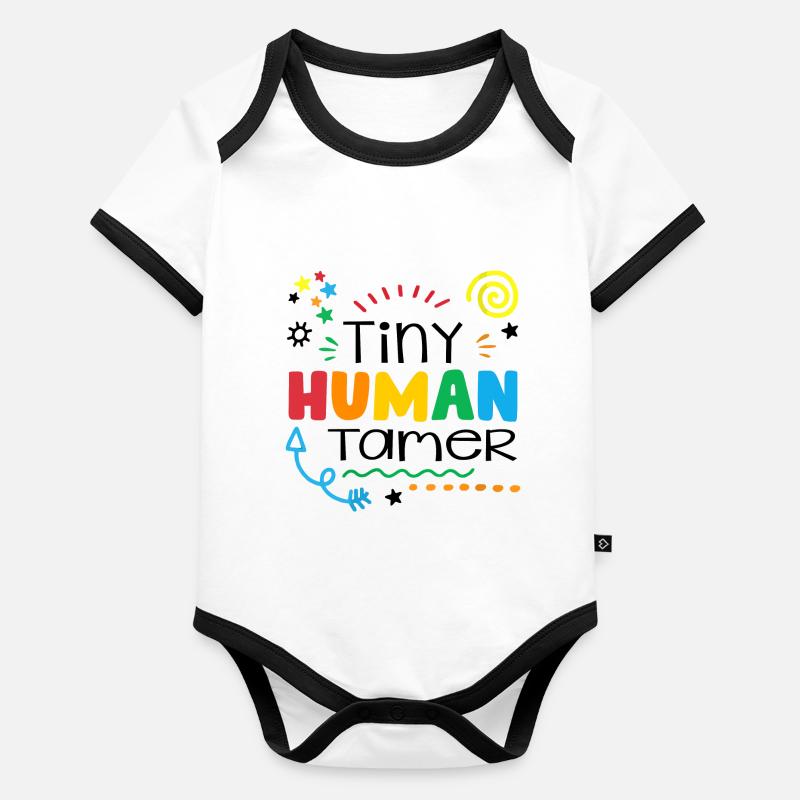 Tiny Human Tamer Daycare Provider Babysitting Dayc Baby Bio-Kurzarm-Kontrastbody