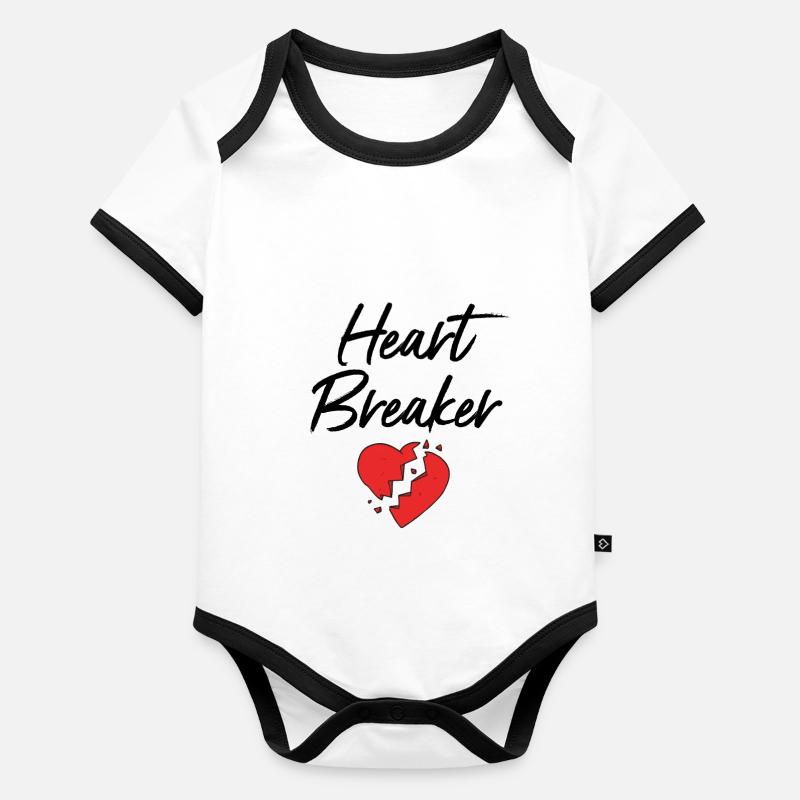 Herzbrecher Baby Bio-Kurzarm-Kontrastbody