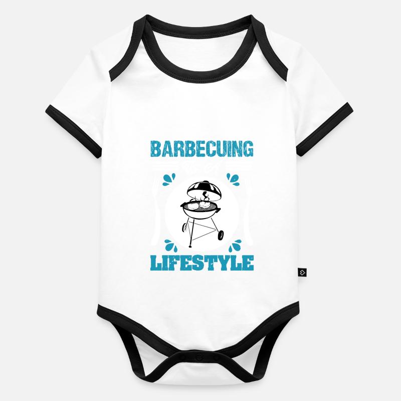 BARBECUING IS A LIFESTYLE Organic Baby Contrasting Bodysuit