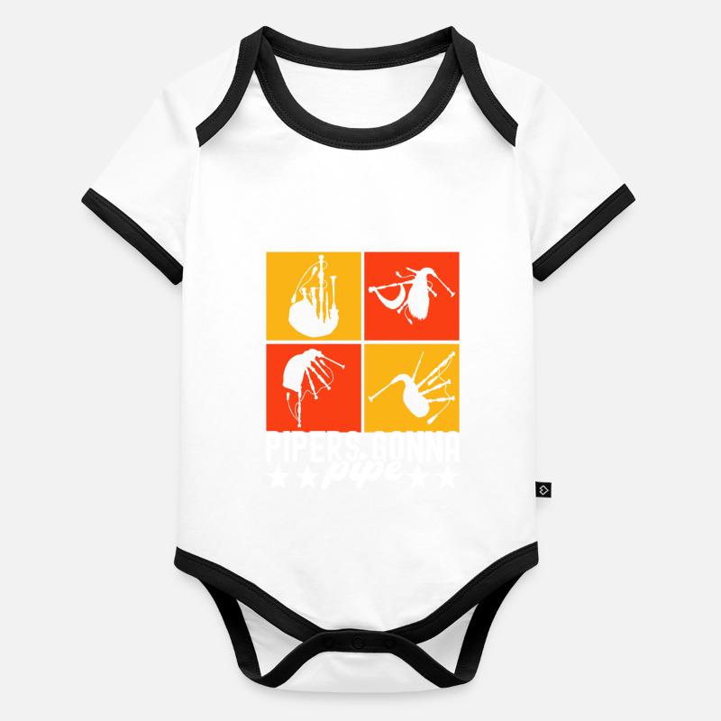Cornemuse Cornemuse Body Bébé bio contrasté manches courtes