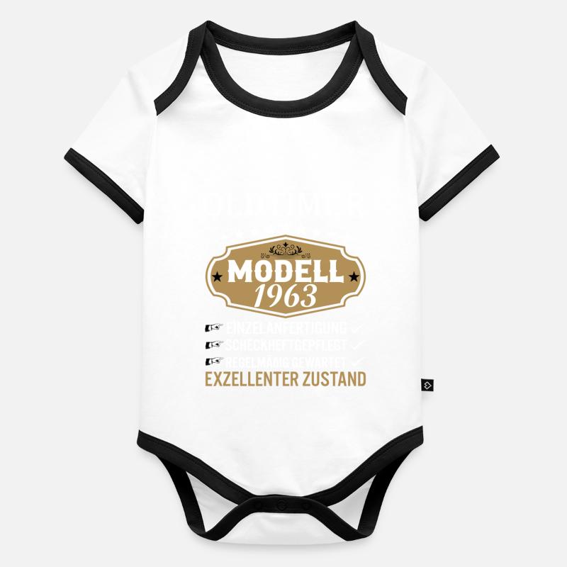 Oldtimer Modell 1963 Vintage Retro funny Design Baby Bio-Kurzarm-Kontrastbody