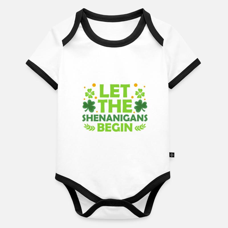 Let the Shenanigans begin Shamrock St. Organic Baby Contrasting Bodysuit
