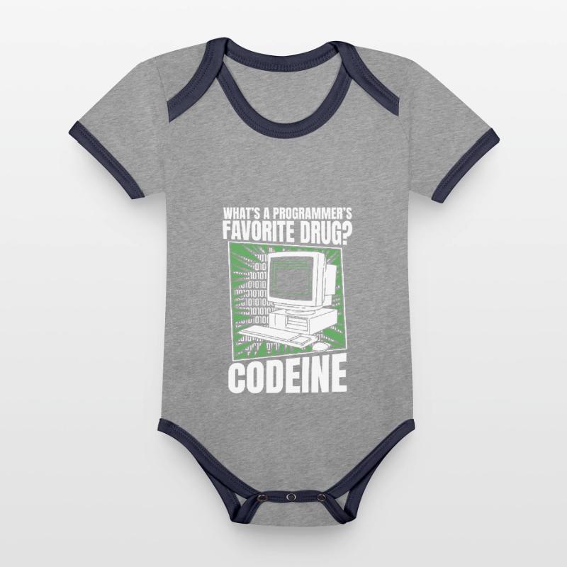 Développeur Coder Programmeur Codein Body Bébé bio contrasté manches courtes