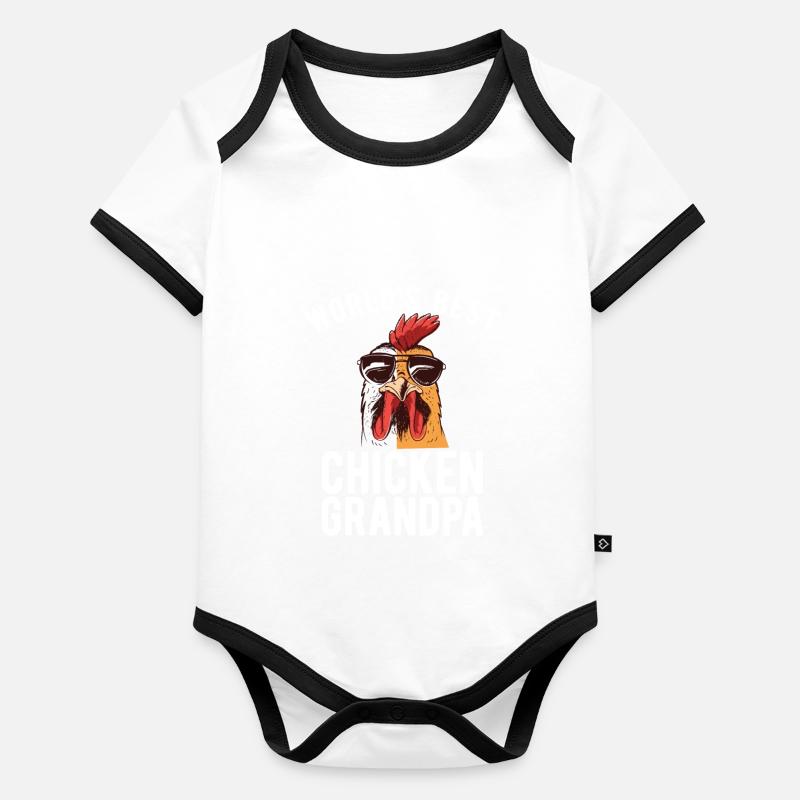 Cadeaux de poulet Propriétaire de poulet Body Bébé bio contrasté manches courtes