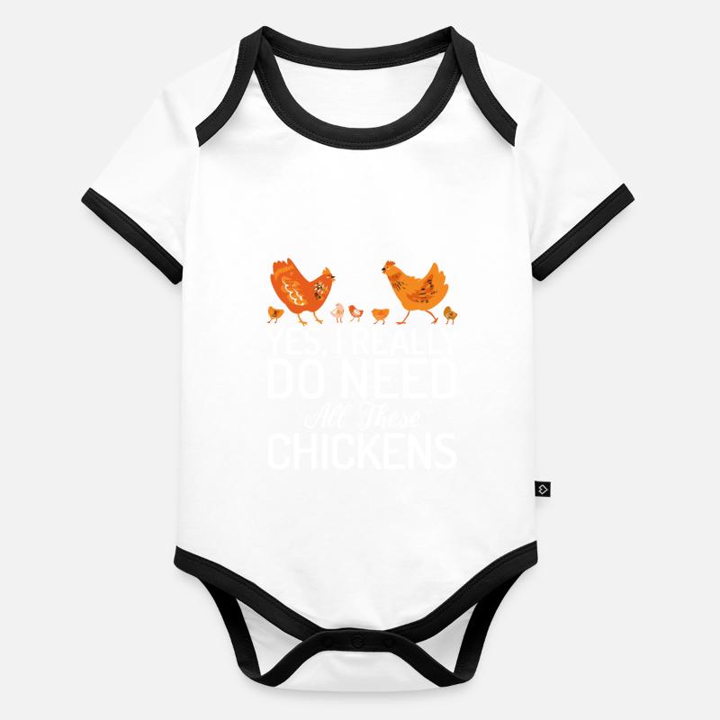 Cadeaux de poulet Propriétaire de poulet Body Bébé bio contrasté manches courtes