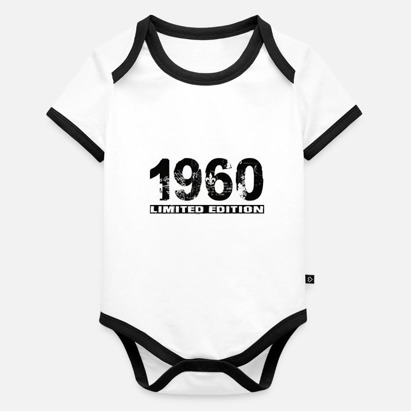 Édition limitée 1960 Body Bébé bio contrasté manches courtes
