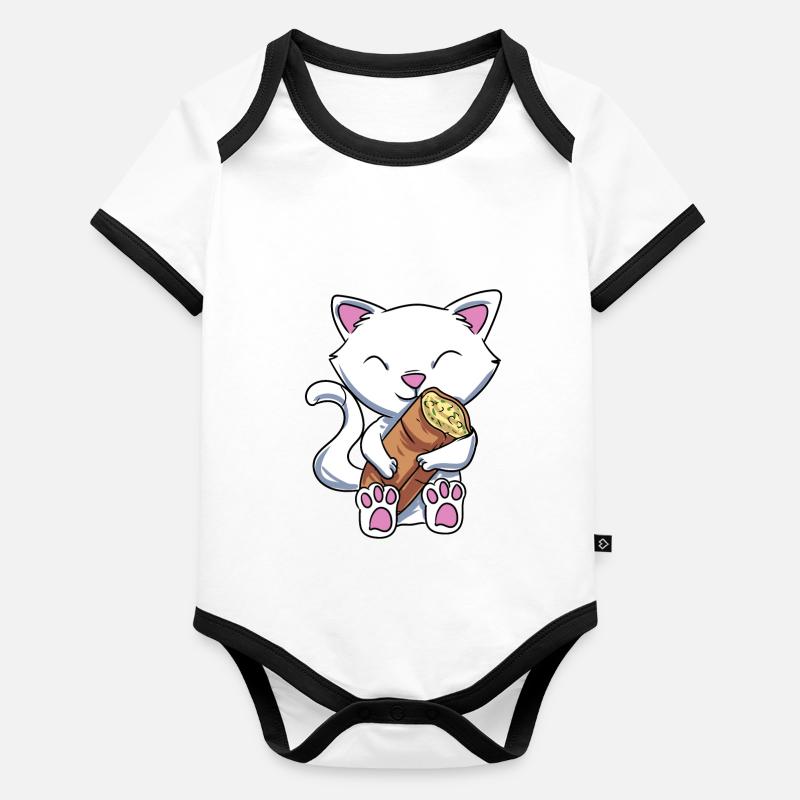 Knoblauch Knoblauchbrot Geschenk Baby Bio-Kurzarm-Kontrastbody