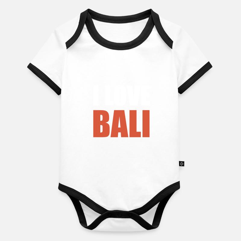 I Love Bali Baby Bio-Kurzarm-Kontrastbody