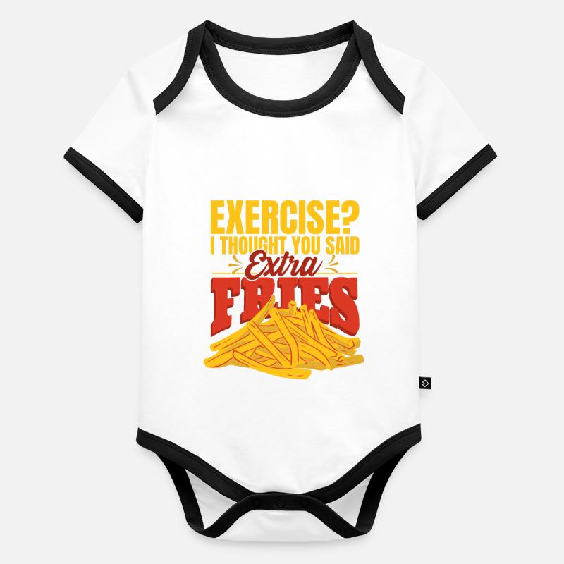 Exercise I Thought You Said Extra Fries Organic Baby Contrasting Bodysuit
