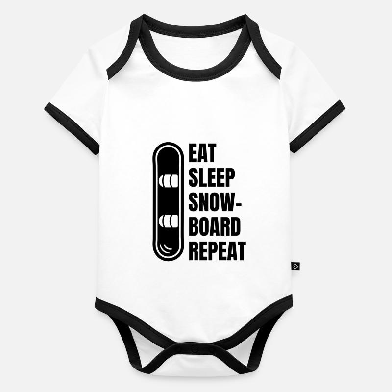 Snowboard Geschenk Snowboardsport Snowboardfahrer Baby Bio-Kurzarm-Kontrastbody
