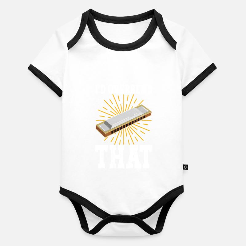 Harmonika Mundharmonika Baby Bio-Kurzarm-Kontrastbody