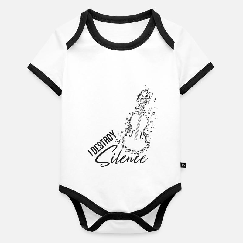Violoniste de violon I Destroy Silence Body Bébé bio contrasté manches courtes