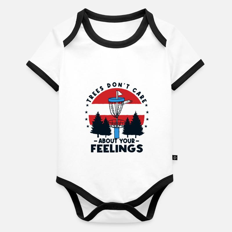 Trees Disc Golf Spieler Baby Bio-Kurzarm-Kontrastbody