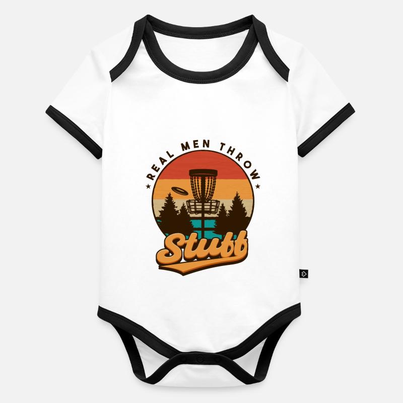 Hommes Disc Golf Drôle Body Bébé bio contrasté manches courtes