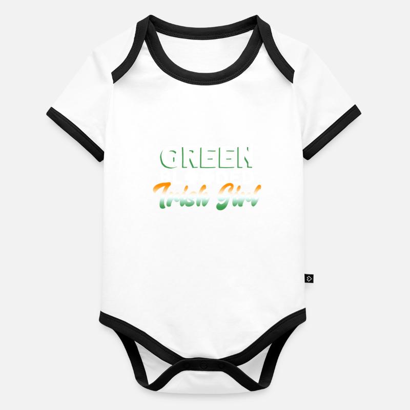 Irland Irisch Lustig Spruch St Patricks Day Baby Bio-Kurzarm-Kontrastbody