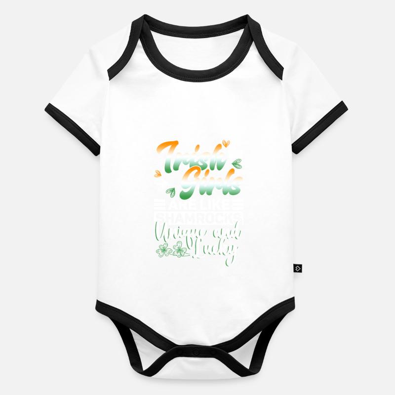 Irland Irisch Lustig Spruch St Patricks Day Baby Bio-Kurzarm-Kontrastbody