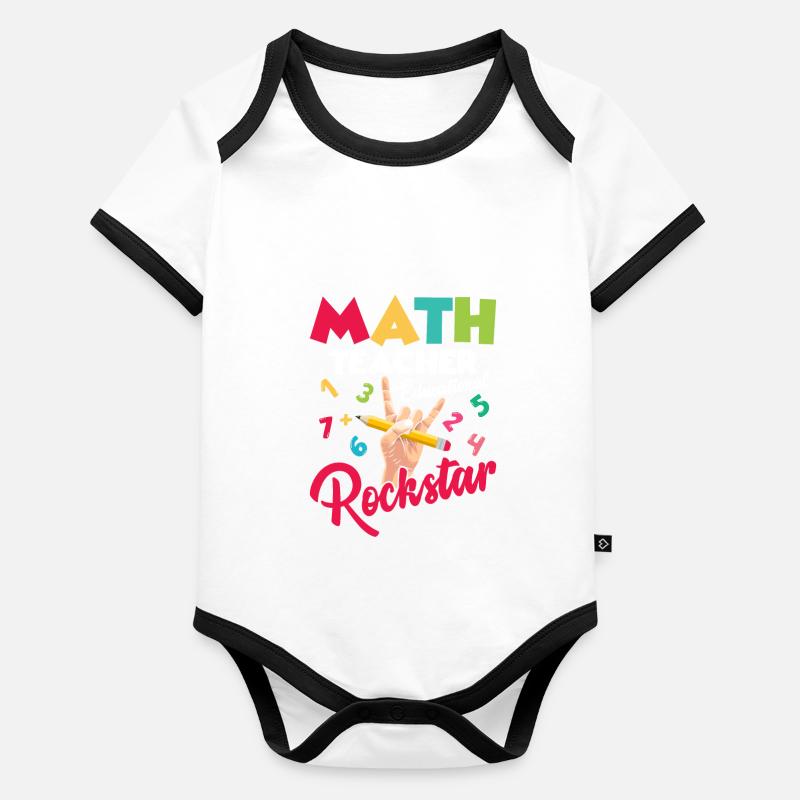 Math Teacher Summer Edition Education School Body Bébé bio contrasté manches courtes