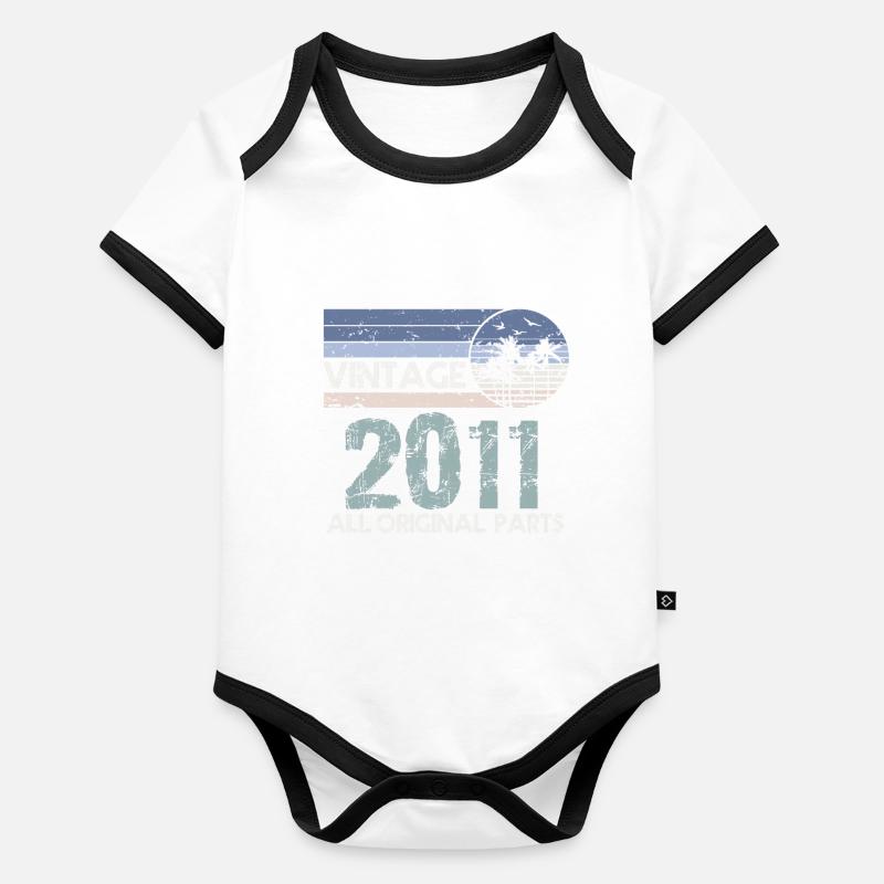 Édition Limitée Millésime 2011 Body Bébé bio contrasté manches courtes