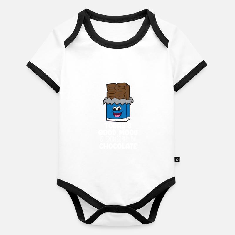 Chocolate Lover Tablettes de chocolat au lait Body Bébé bio contrasté manches courtes