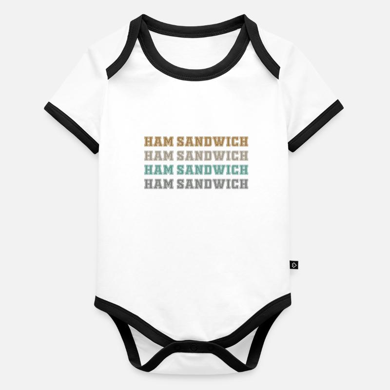 Sandwich au jambon Body Bébé bio contrasté manches courtes