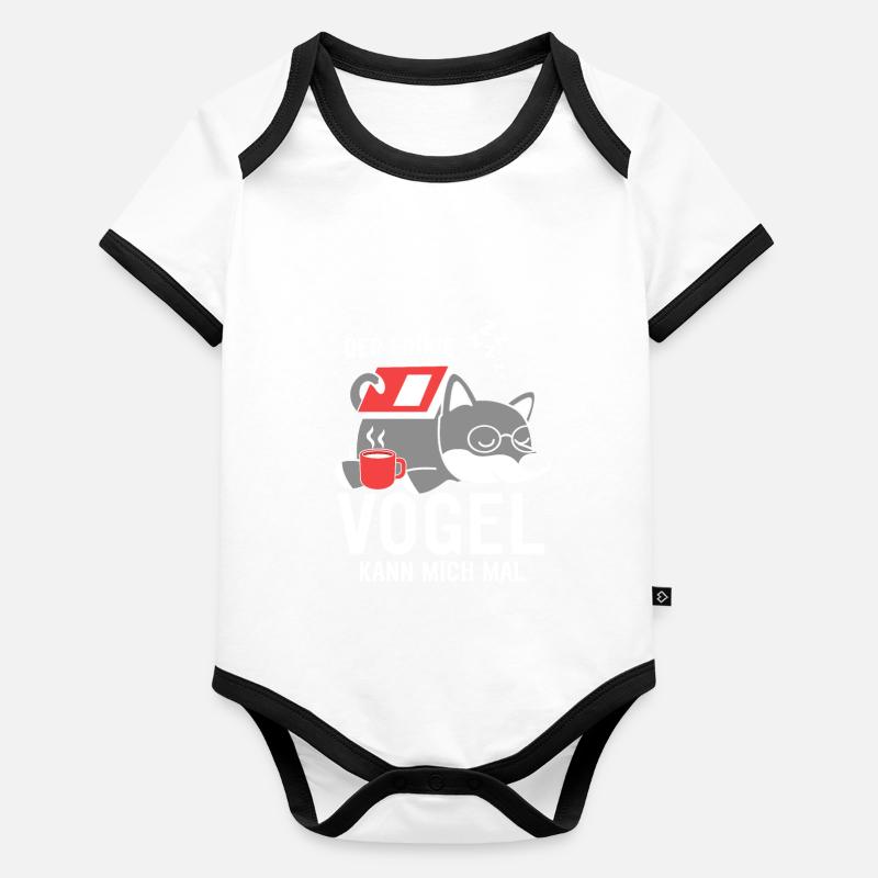 Der Frühe Vogel kann mich mal Hund Baby Bio-Kurzarm-Kontrastbody