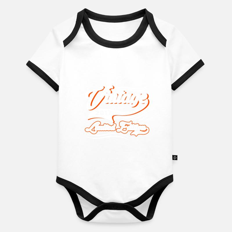 Limited Edition 2017 Vintage Organic Baby Contrasting Bodysuit