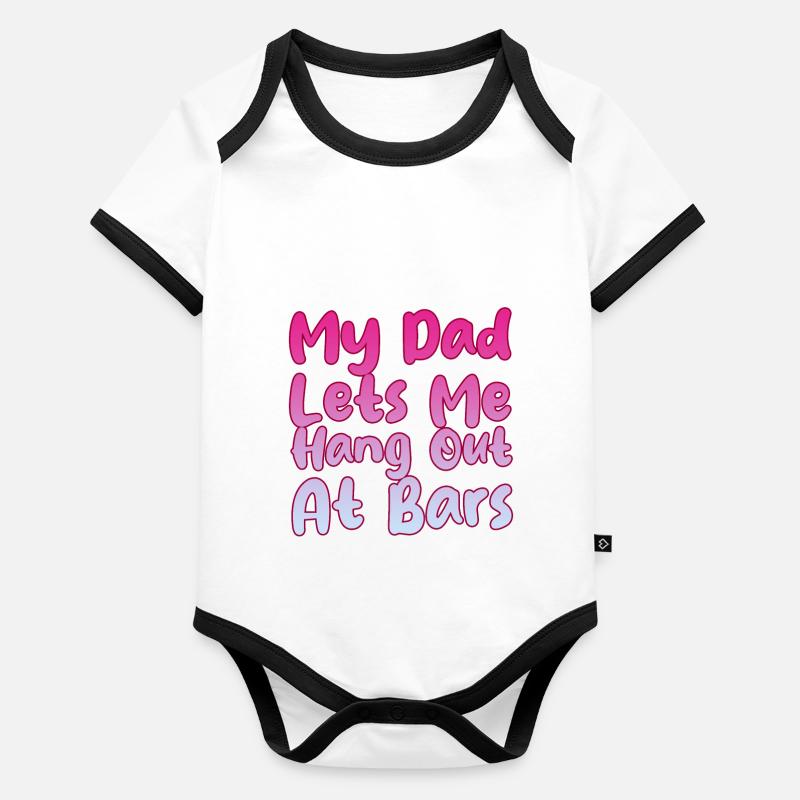 Mon père me laisse traîner dans les bars 2 Body Bébé bio contrasté manches courtes