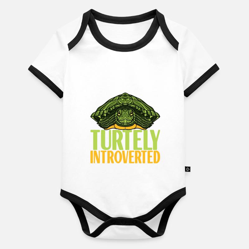 Turtle Turtle Aquatic turtle Organic Baby Contrasting Bodysuit
