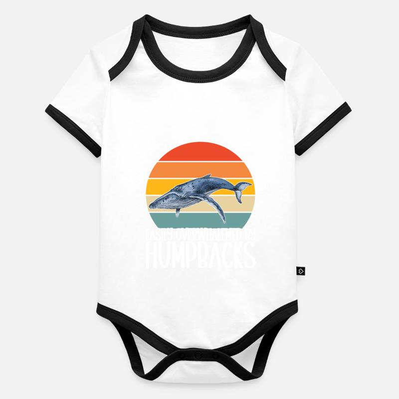Observateurs de baleines Body Bébé bio contrasté manches courtes