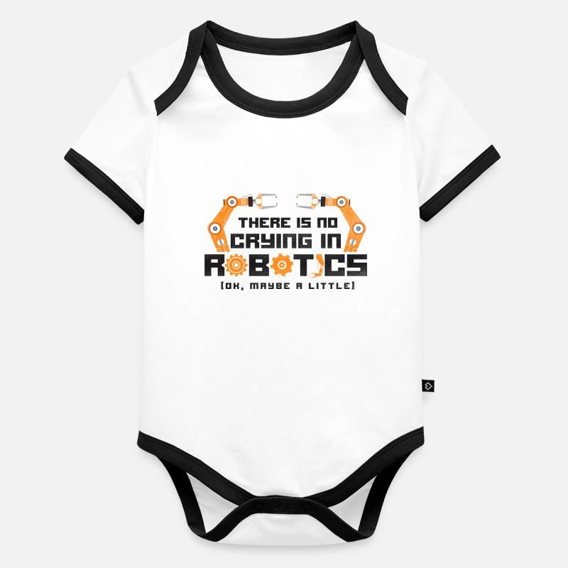 Robot Robotics Engineer Vintage Baby Bio-Kurzarm-Kontrastbody