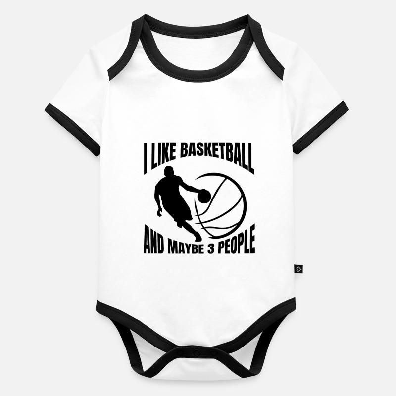 Basket-ball Équipe de basket-ball Basketteur Body Bébé bio contrasté manches courtes