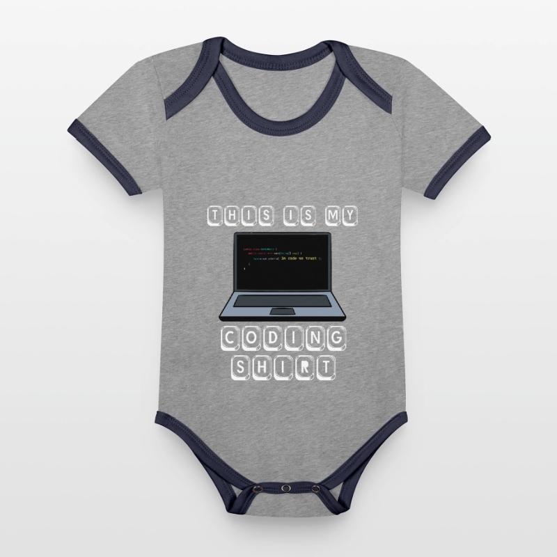 Code de programmeur informatique Geek Cool Developer Pun Body Bébé bio contrasté manches courtes