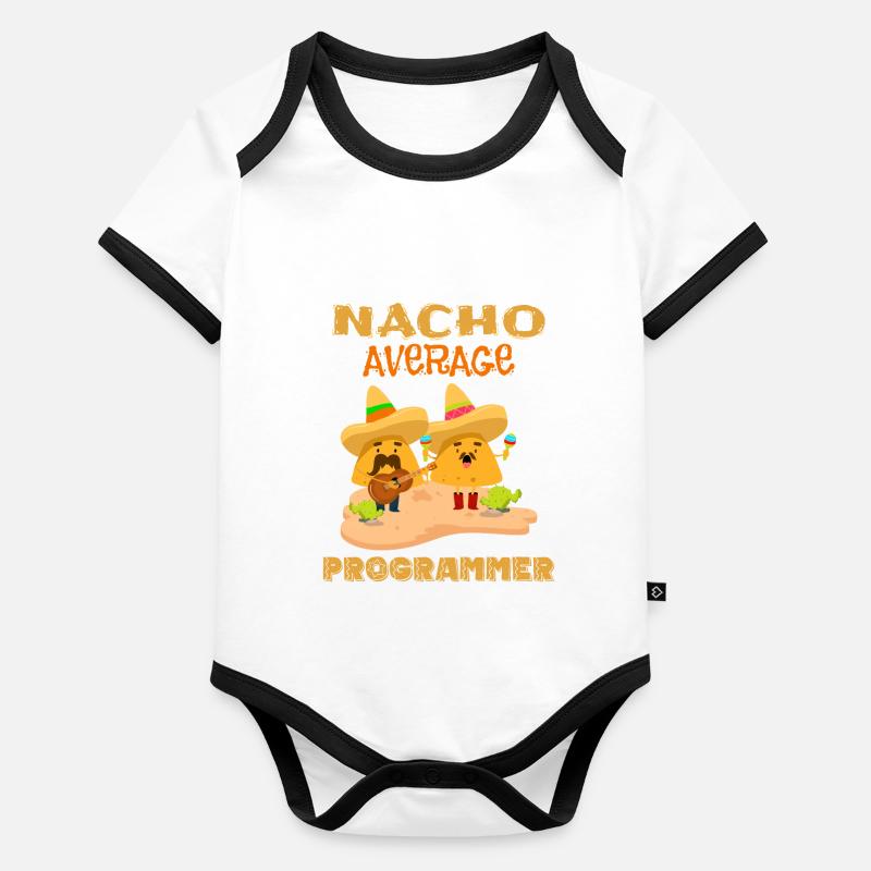 Nacho Durchschnittliche Codierung Lustiger Programmierer Humor Witz Spruch Baby Bio-Kurzarm-Kontrastbody