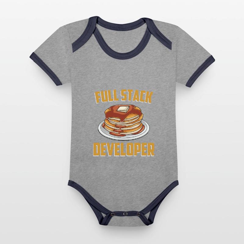 Full Stack Developer - Coder Science Programmer Organic Baby Contrasting Bodysuit