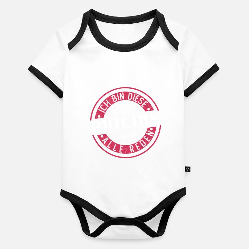 Philine Geschenkidee Geschenk Geburtstag Baby Bio-Kurzarm-Kontrastbody