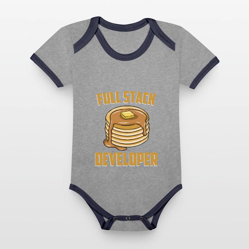 Full Stack Developer - Computer Coder Programmer Organic Baby Contrasting Bodysuit