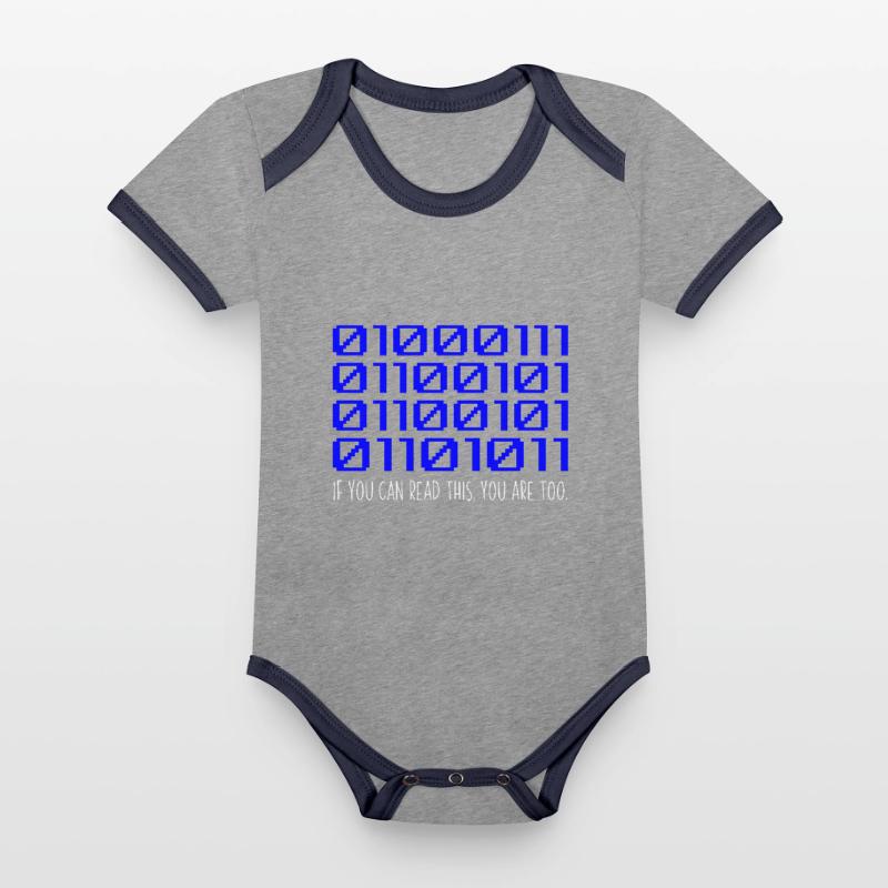 Funny Coder Binärcode Programmierer Entwickler Baby Bio-Kurzarm-Kontrastbody
