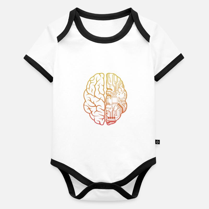 Programmeur HTML - Développeur Programmation Brain Cool Body Bébé bio contrasté manches courtes