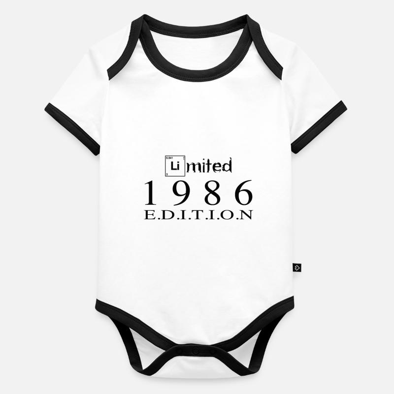 Édition limitée 1986 Body Bébé bio contrasté manches courtes