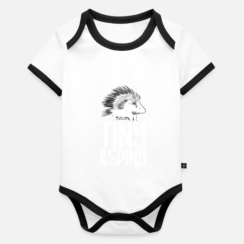 Porc-épic mignon Body Bébé bio contrasté manches courtes