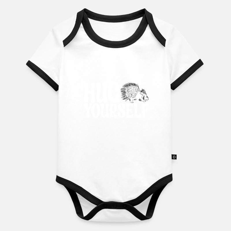 Porc-épic mignon Body Bébé bio contrasté manches courtes