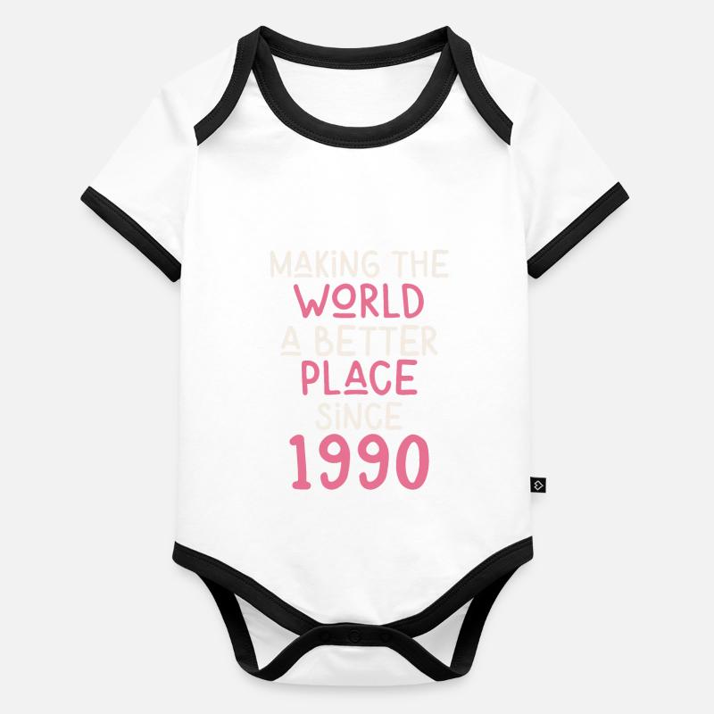 Making the World a better place since 1990 Baby Bio-Kurzarm-Kontrastbody