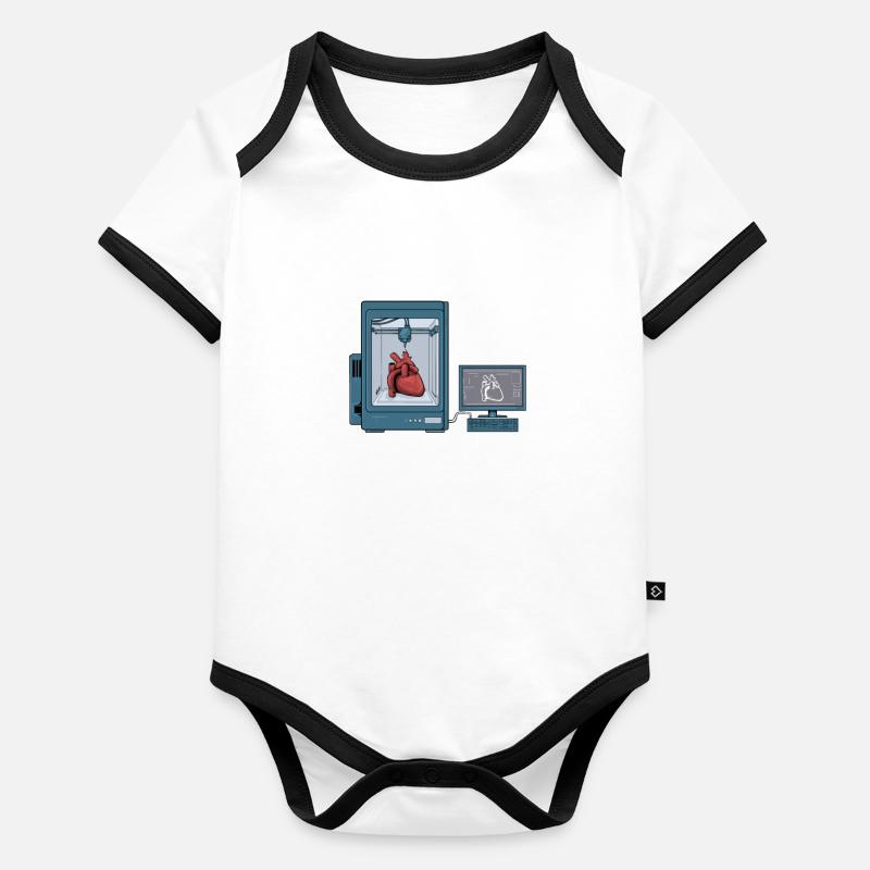 Impression 3D Impression CAD PLA Filament Impression 3D Body Bébé bio contrasté manches courtes