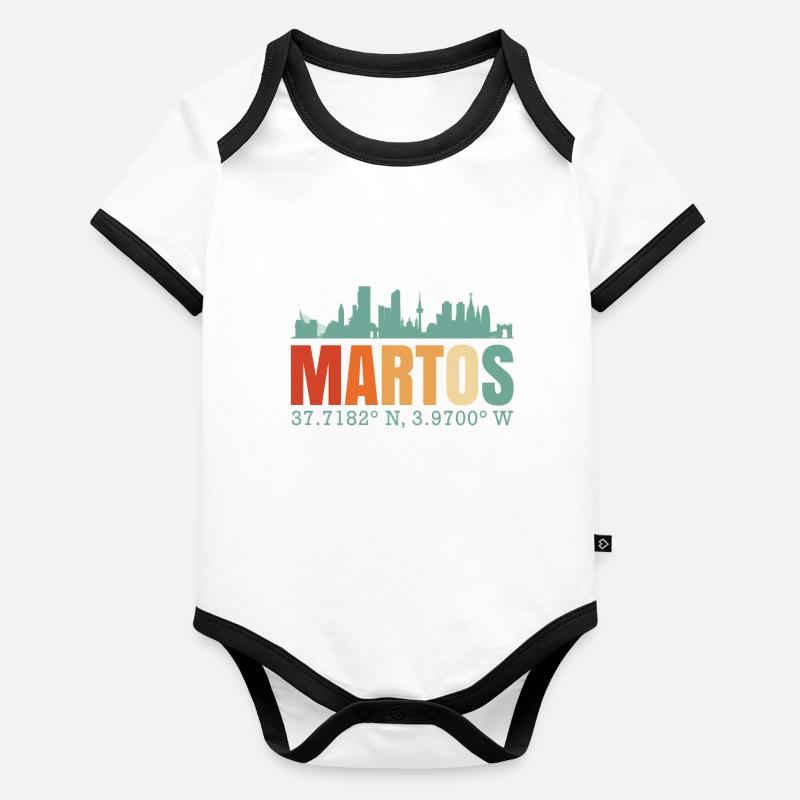 Martos Body Bébé bio contrasté manches courtes