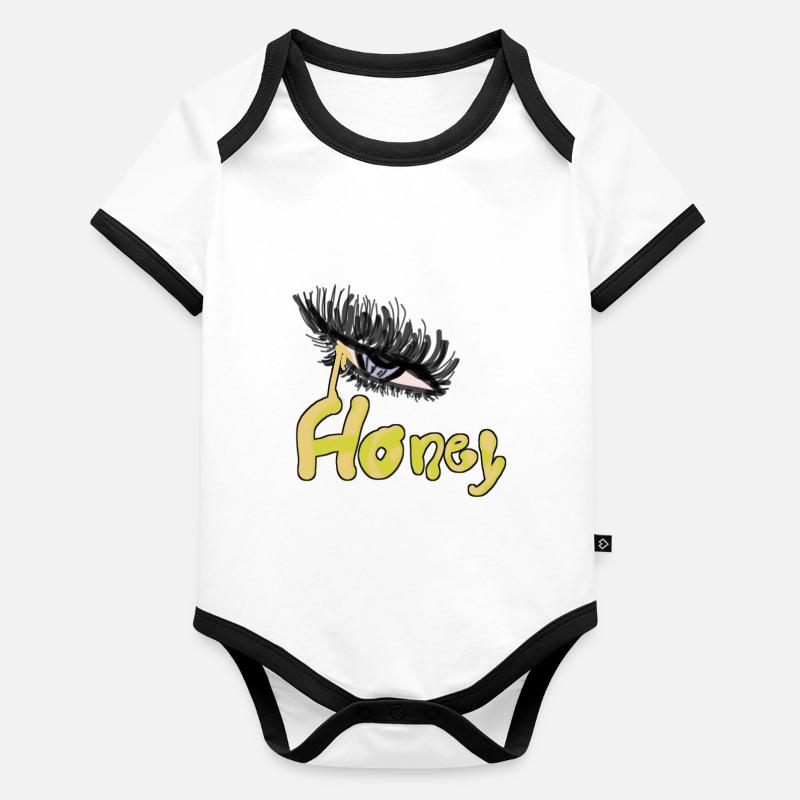 Œil de miel Body Bébé bio contrasté manches courtes