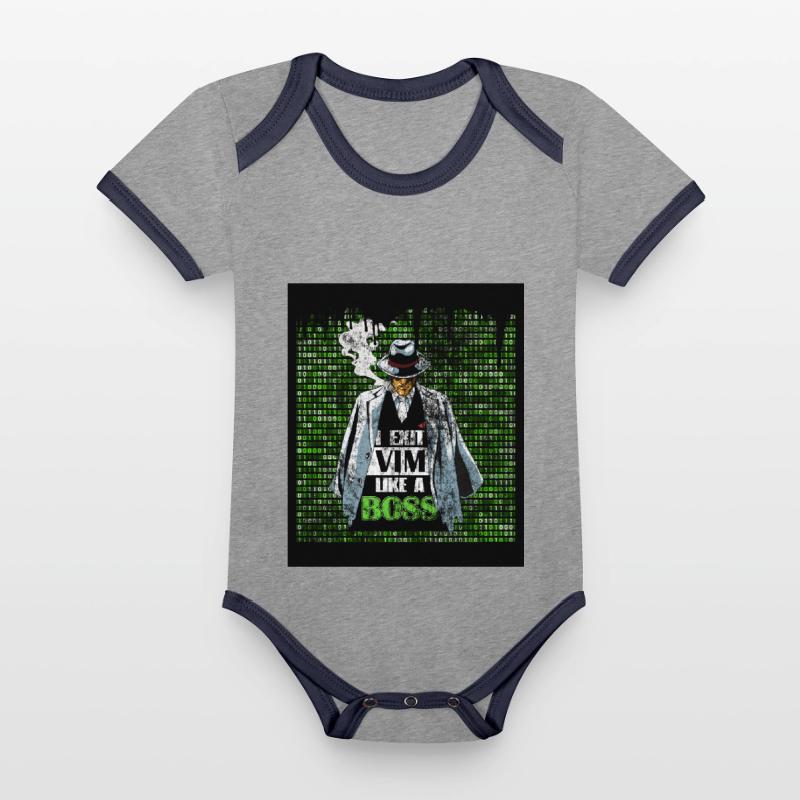 I Exit VIM like a Boss for Linux Linux Lover and Baby Bio-Kurzarm-Kontrastbody