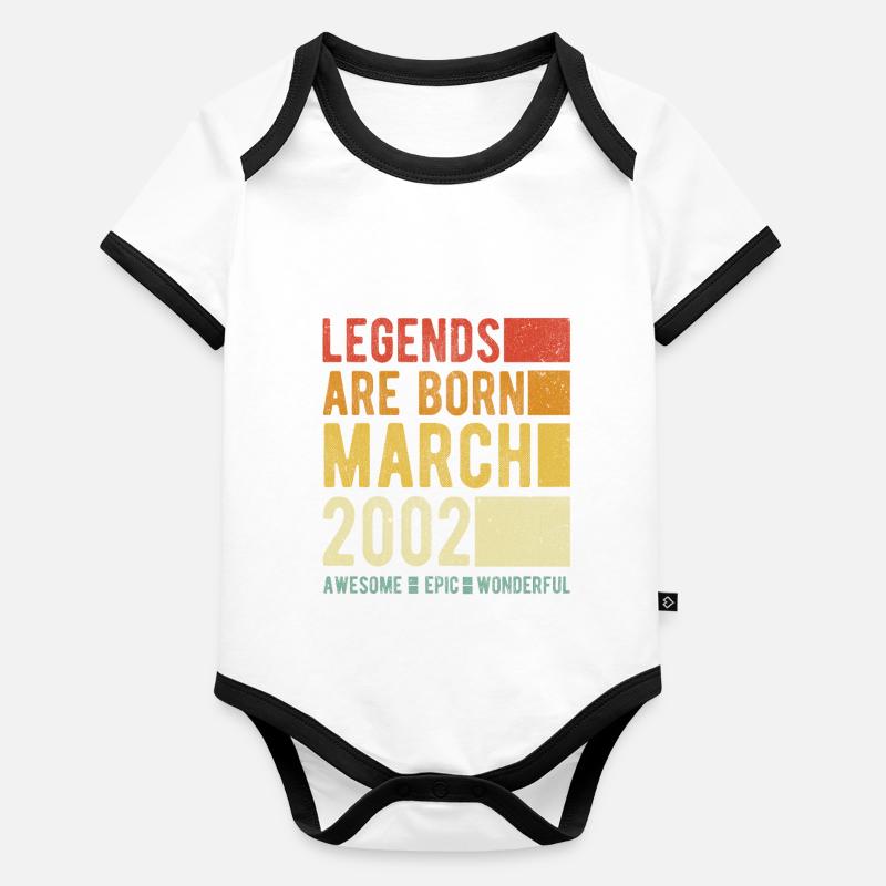Birthday March 2002 Organic Baby Contrasting Bodysuit