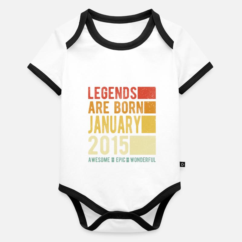 Birthday January 2015 Organic Baby Contrasting Bodysuit