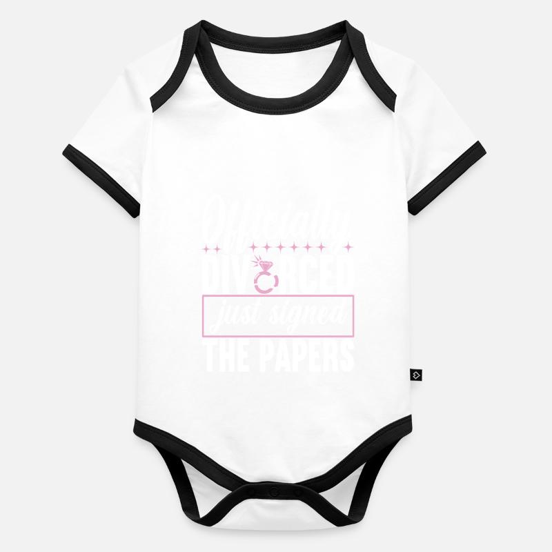 Scheidung Geschieden Baby Bio-Kurzarm-Kontrastbody
